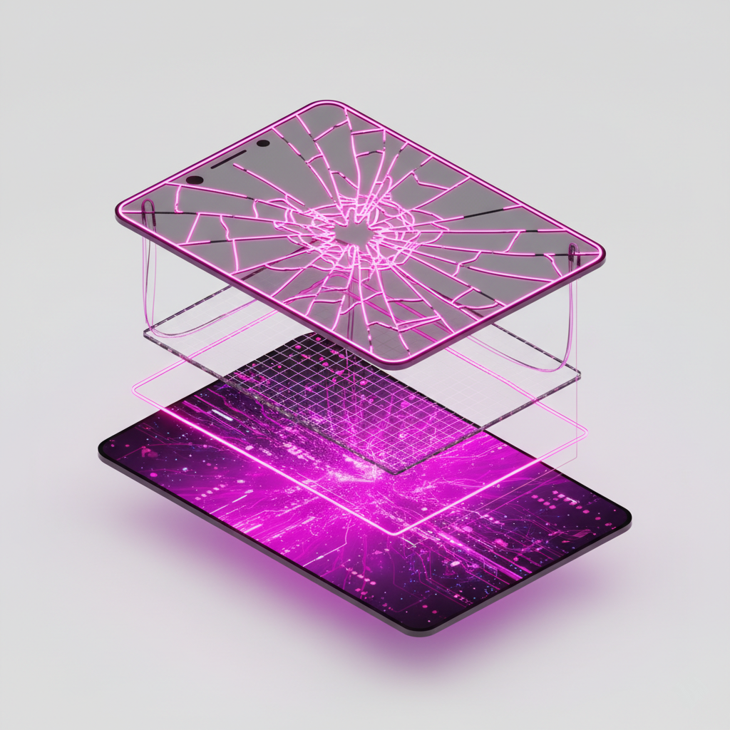 Структура экрана телефона: стекло и матрица